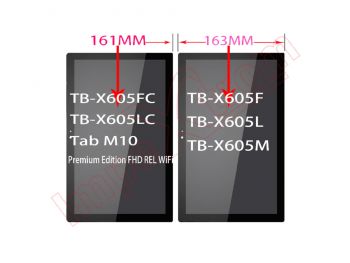 Pantalla completa IPS negra para tablet Lenovo Smart Tab M10, TB-X605FC